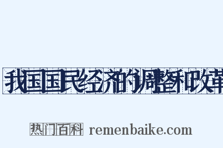 我国国民经济的调整和改革是什么意思的图片